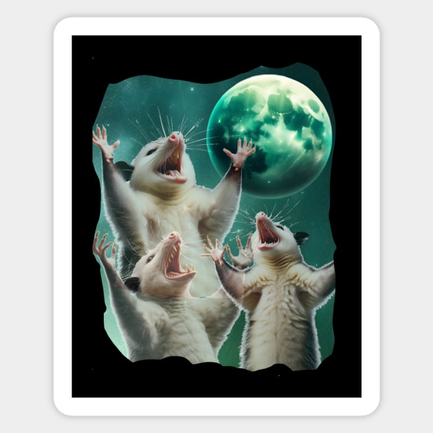 Opossum moon magic Sticker by NightvisionDesign